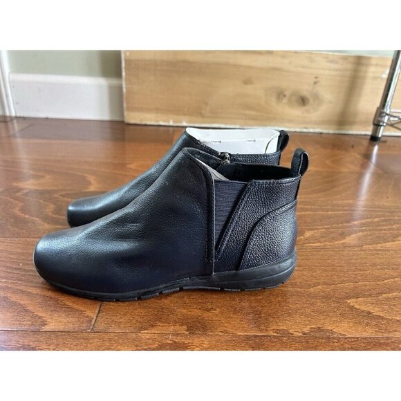 Easy Spirit Womens 5.5 M Aerial Leather Casual Ankle Boots Shoes Navy NEW